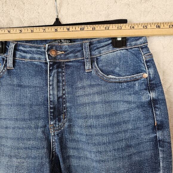 Judy Blue Wide Leg Jeans 29 Cropped Comfort Stretch Classic Blue Minimal Preppy - Picture 6 of 8